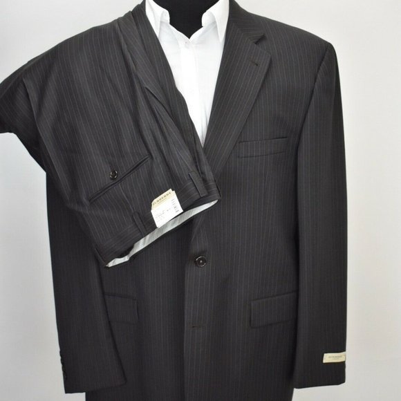 NWT 46R Burberry London Charcoal Brown W/Blue SUIT - Picture 2 of 8